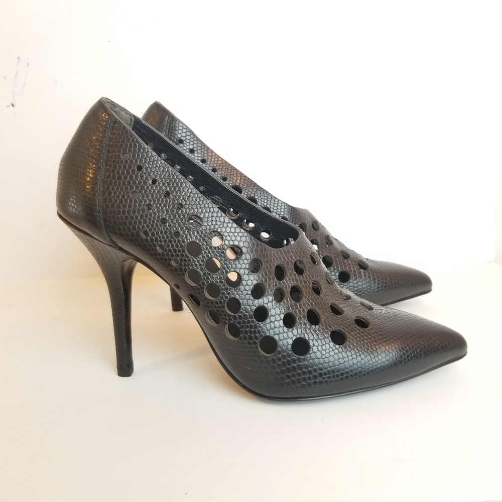Alexander Wang Black Perforated Ankle Booties - Picture 2 of 8